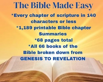 La Biblia completa explicada de forma sencilla, resúmenes de los capítulos, análisis fáciles de entender capítulo por capítulo, guía de estudio bíblico y herramienta de reflexión