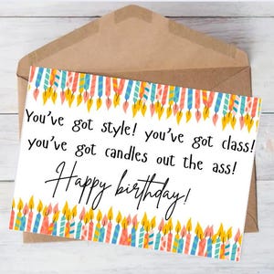 Funny birthday card, printable happy birthday card, DIGITAL birthday card, silly birthday card printable, birthday card pdf, digital card