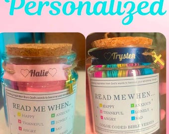 Personalized Color Coded Read Me When Bible Verse Jar For Emotions And Feelings Scripture Jar Christian Gift-For Everyone FREE SHIPPING