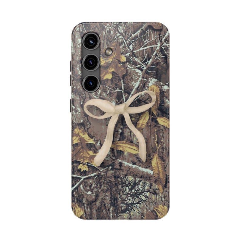 Personalized Camo Phone Case with Bow: Impact-Resistant TPU Lining image 11