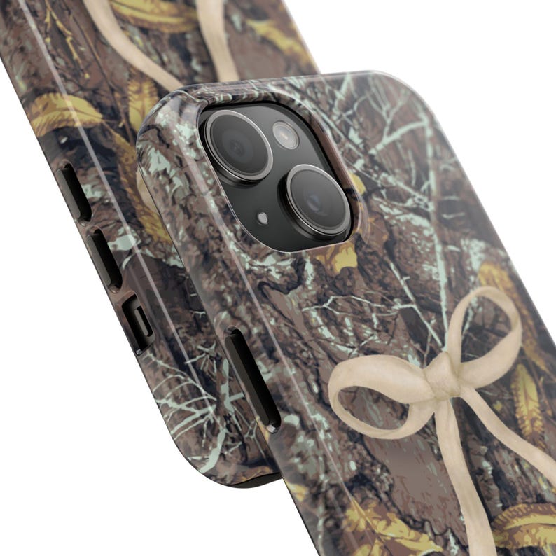 Personalized Camo Phone Case with Bow: Impact-Resistant TPU Lining image 8