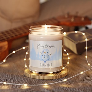 Christmas Snowman Soy Candle - Holiday Home Decor, Winter Candle, Festive Christmas Gift, Snowflake Decor, Seasonal Aromatherapy Candle