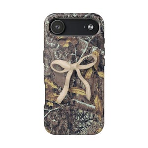 Personalized Camo Phone Case with Bow: Impact-Resistant TPU Lining image 14