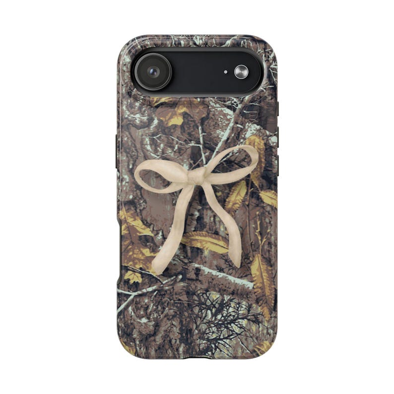 Personalized Camo Phone Case with Bow: Impact-Resistant TPU Lining image 14