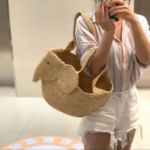 summer woven tote handbag