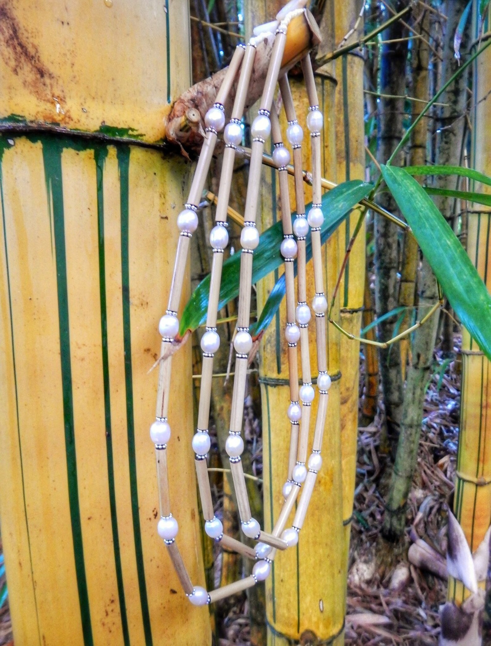 Kauai Bamboo Jewelry Hawaiian Bamboo Pearl and Sterling Etsy