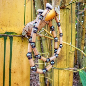 Kauai Bamboo Jewelry - Hawaiian Bamboo and Hematite Bracelet