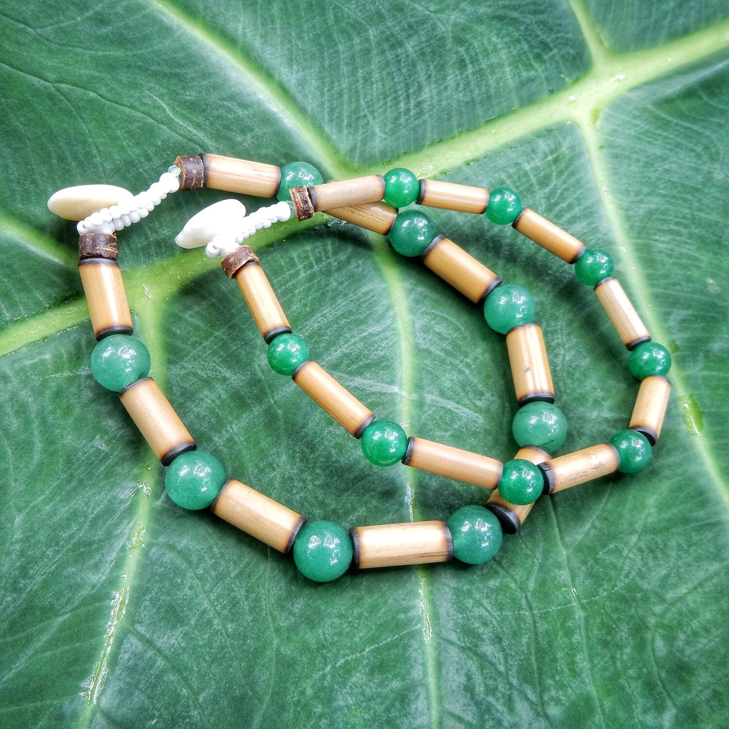 Kauai Bamboo Jewelry Hawaiian Bamboo and Aventurine Bracelet Etsy