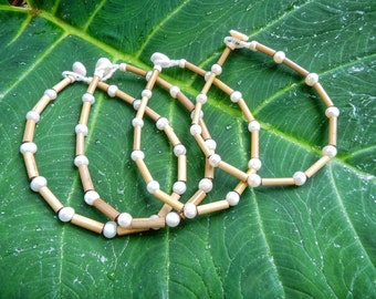 Kauai Bamboo Jewelry - Hawaiian Bamboo and Pearl Anklet