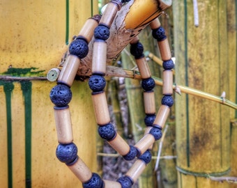Kauai Bamboo Jewelry - Hawaiian Bamboo and Lava Bracelet