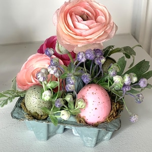 Flores de Ranúnculo, Arranjo de Flores, Flores da Primavera, Vaso Pintado à Mão, Decoração para Casa, Floral Único