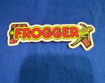 Adesivo in vinile opaco fustellato per videogiochi arcade Frogger ARCADE
