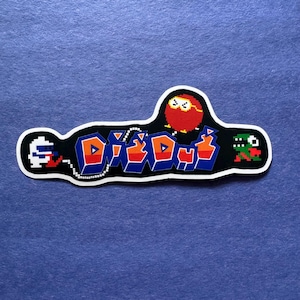 ARCADE Dig-Dug arcade die-cut matte vinyl sticker