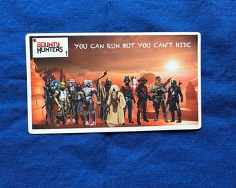STAR WARS Bounty Hunters gestanste matte vinylsticker