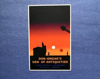 Adesivo de vinil fosco recortado em molde de arte STAR WARS Dok-Ondar&#39;s Den of Antiquities
