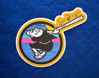 MISC San Diego Baseball art die-cut vinyl matte sticker