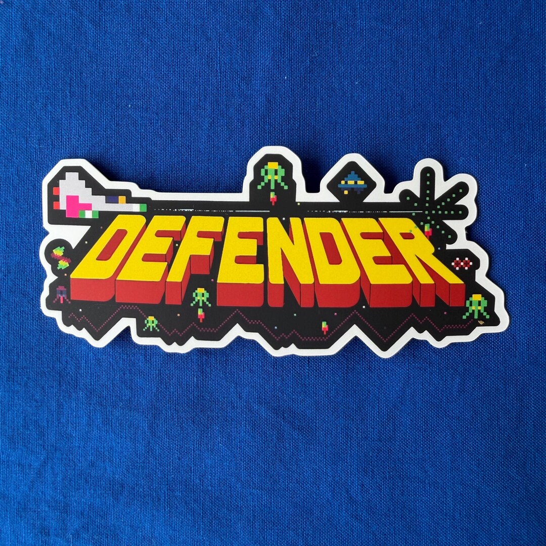 ARCADE Defender Arcade Die-cut Matte Vinyl Sticker - Etsy