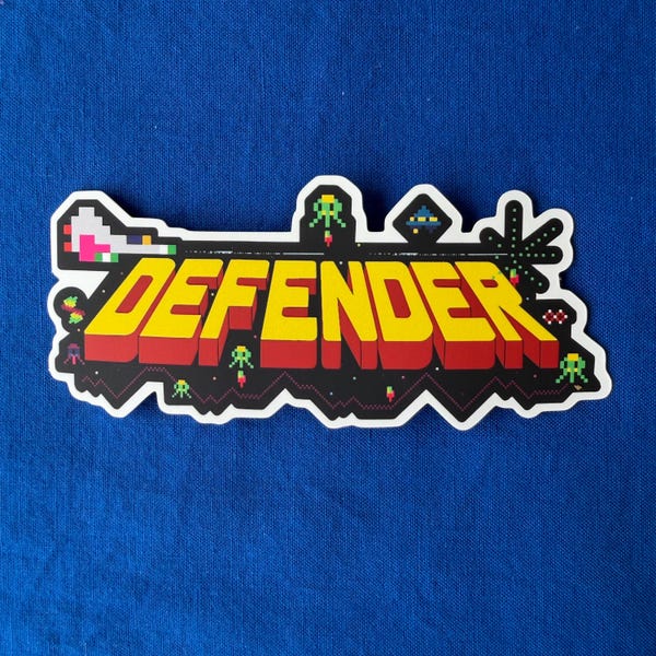 ARCADE Defender arcade die-cut matte vinyl sticker