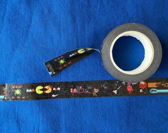 Washi-tape voor speelhal 15 mm x 10 m: jaren 80 klassieke spellen, dagboeken Knutselen Voorraad Plakboeken Uitnodigingen Kunst Pac-Man Galaga TRON Dig-Dug…