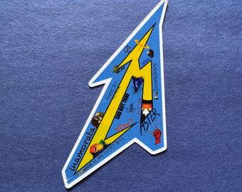 METALLICA Favorite songs art blend into “M” die-cut vinyl matte sticker
