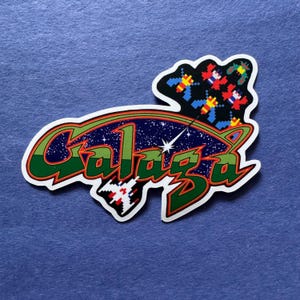 ARCADE Galaga arcade die-cut matte vinyl sticker