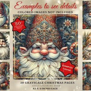 Gnome Coloring Book: 50 Festive Holiday Pages, Digital Download image 4