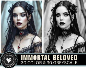 Dibujos para colorear de vampiros: Arte gótico y romántico (PDF y JPG)
