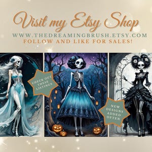 30 Wunderschöne Knochen Skelett Print Serie | Halloween Digitale Kunst | Sofortdownload | Druckbare Halloween Gothic Hexe Scrapbook Kartenpapier