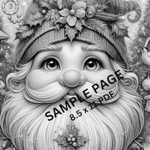 Gnome Coloring Book: 50 Festive Holiday Pages, Digital Download image 10