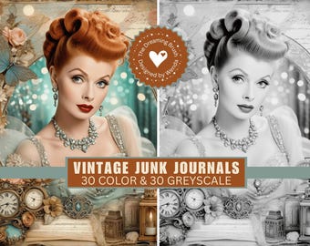 Vintage Junk Journal Pages | Retro Collage Printables | Scrapbook Ephemera | Digital Download