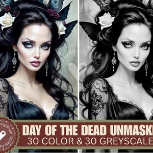 Day of the Dead Unmasked – 60 Gothic Digital Art Prints | Dark Fantasy Wall Art, Vampire Bride Decor, Instant Download