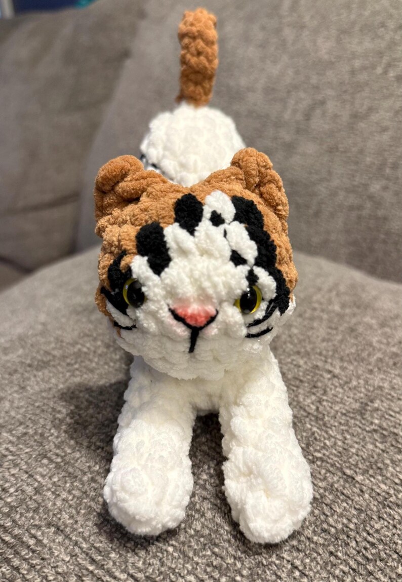 Custom Crochet Stretching Cat Plushie - Handmade Small Stuffed Animal image 13