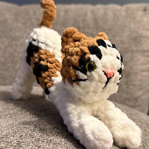 Custom Crochet Stretching Cat Plushie - Handmade Small Stuffed Animal image 14