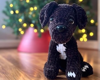 Custom Crochet Short hair Dog Plush, Pet Replica