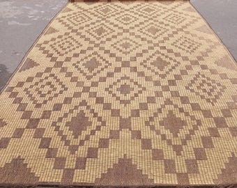 Vintage Tuareg Mat: Handmade Mauritanian Design ( 15.7x9.5 ft )