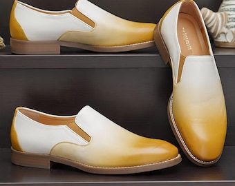 Ombre Loafers: A Stylish Blend of White and Yellow