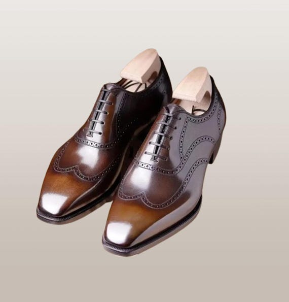 Bespoke Handmade Formal Brown Oxford Shoes Custom Menswear