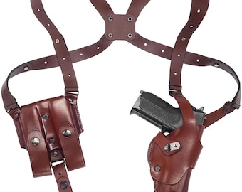 Leather Vertical Roto Shoulder Holster System