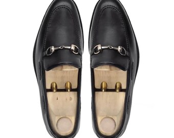 Handmade Black Leather Loafers - Premium Dress Shoes