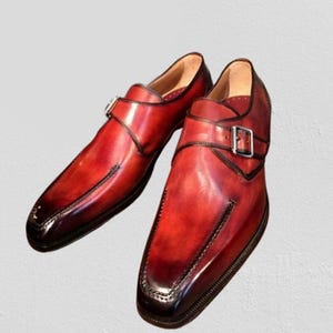 Handmade Leather Single Monk Strap Shoes: Custom Fit Dress Shoes