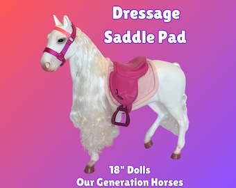 Silla de doma acolchada para caballo de muñeca Our Generation® de 18" Silla de montar inglesa