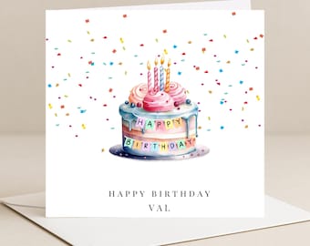 Birthday Card For Her | Female Birthday Card | Happy Birthday | Personalised Birthday Card | Ladies Birthday Card | Girl | Birthday Cake