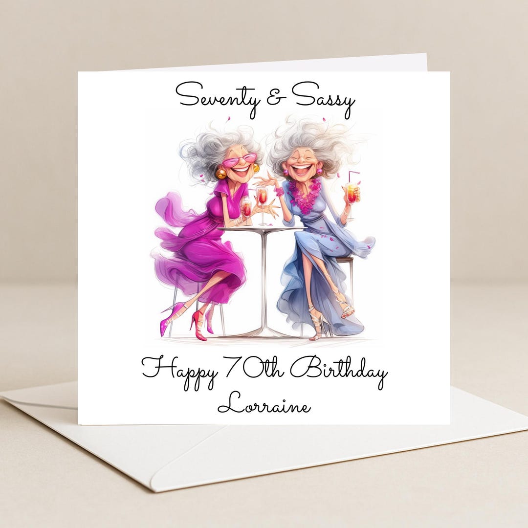 70th Birthday Card | Greetings Card | Birthday Day Card for Her ...