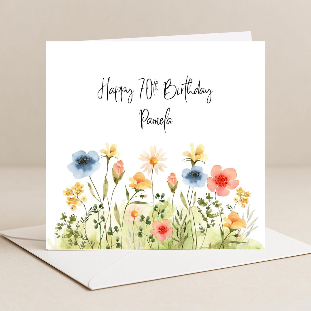 Personalised 70th Birthday Card for Her | Happy 70th Birthday Card ...