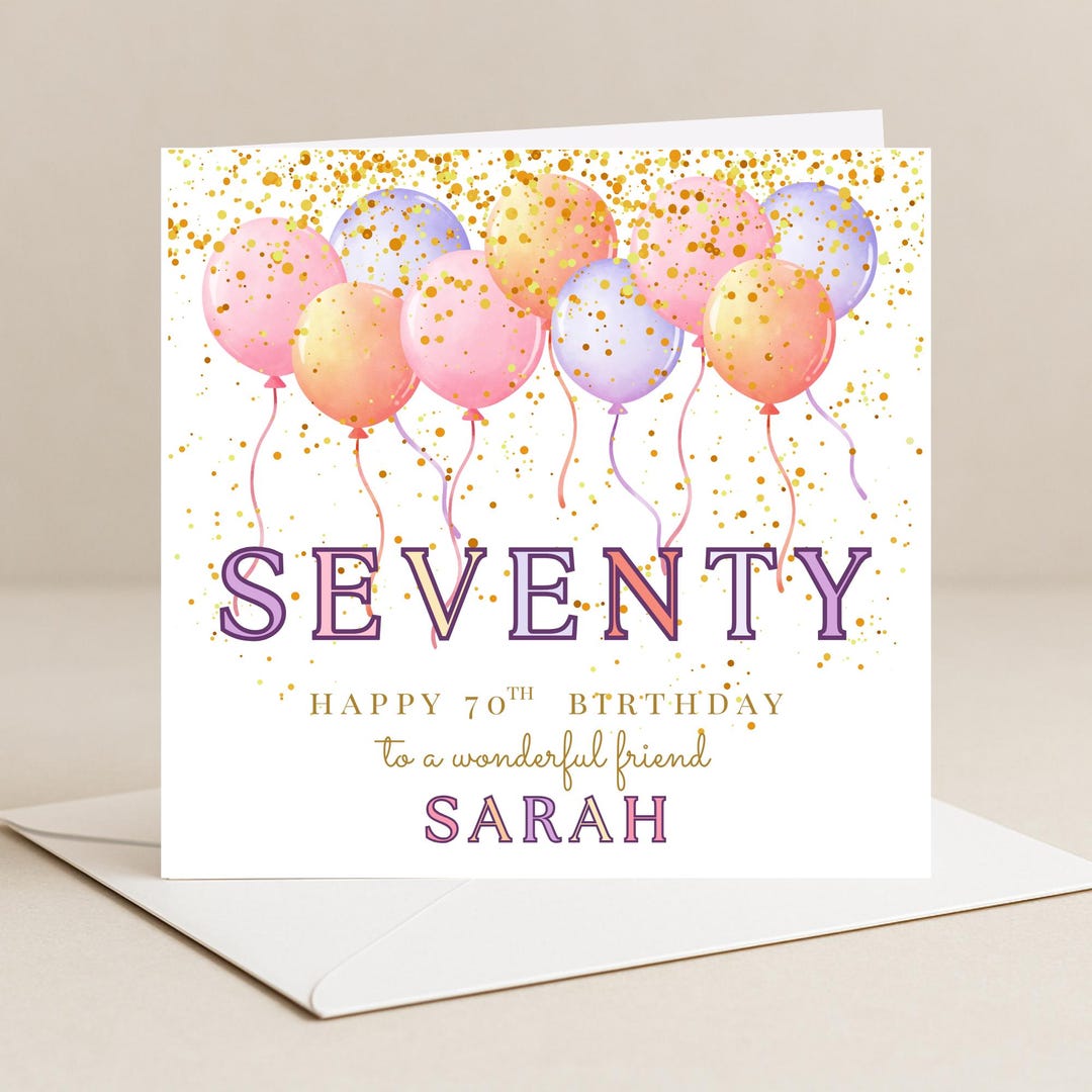 Personalised 70th Birthday Card for Her | 60th Card | Card for Her ...