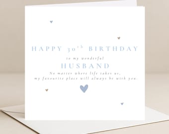 30th Birthday Card For Husband | Personalised Husband Birthday Card | 30th Birthday Card For Husband | Poem Card