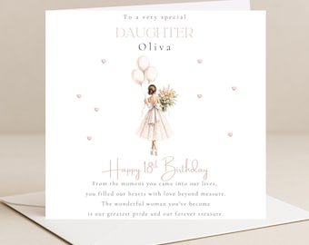 18th birthday card for Daughter | Personalised Daughter 18th Birthday Card | Daughter 18th Birthday Card | personalised card |