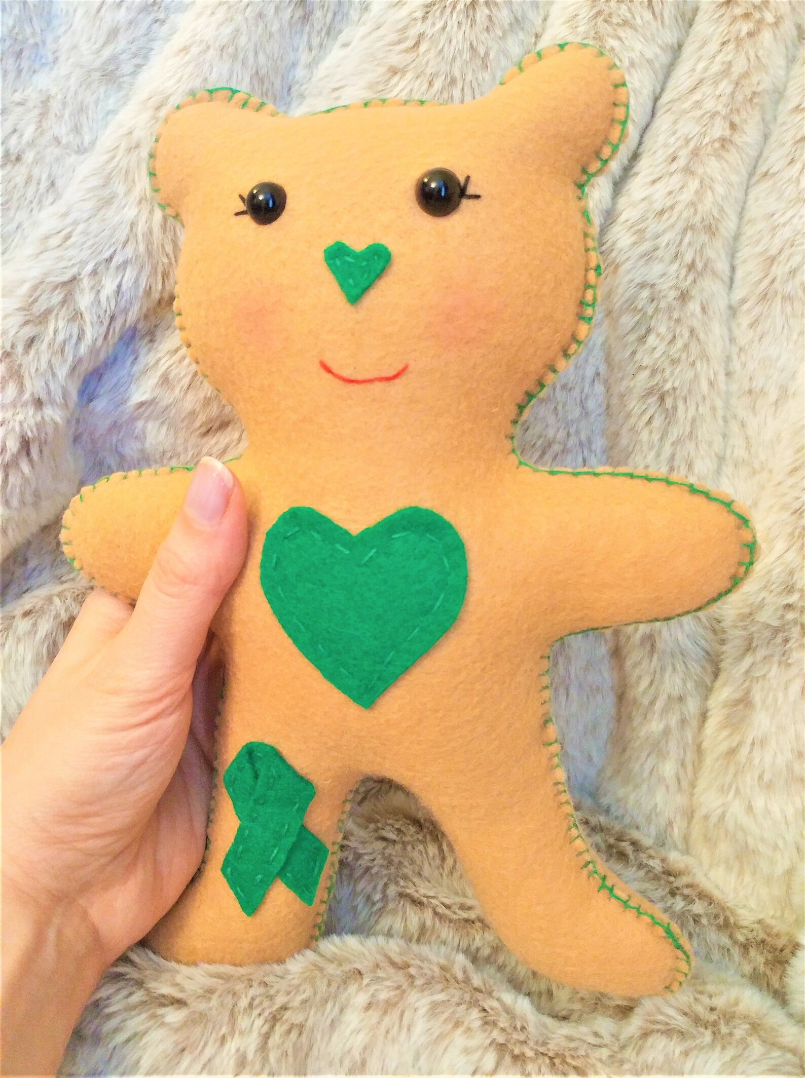 Mental Health Awareness Felt Stuffed Plush Toy Bear Etsy