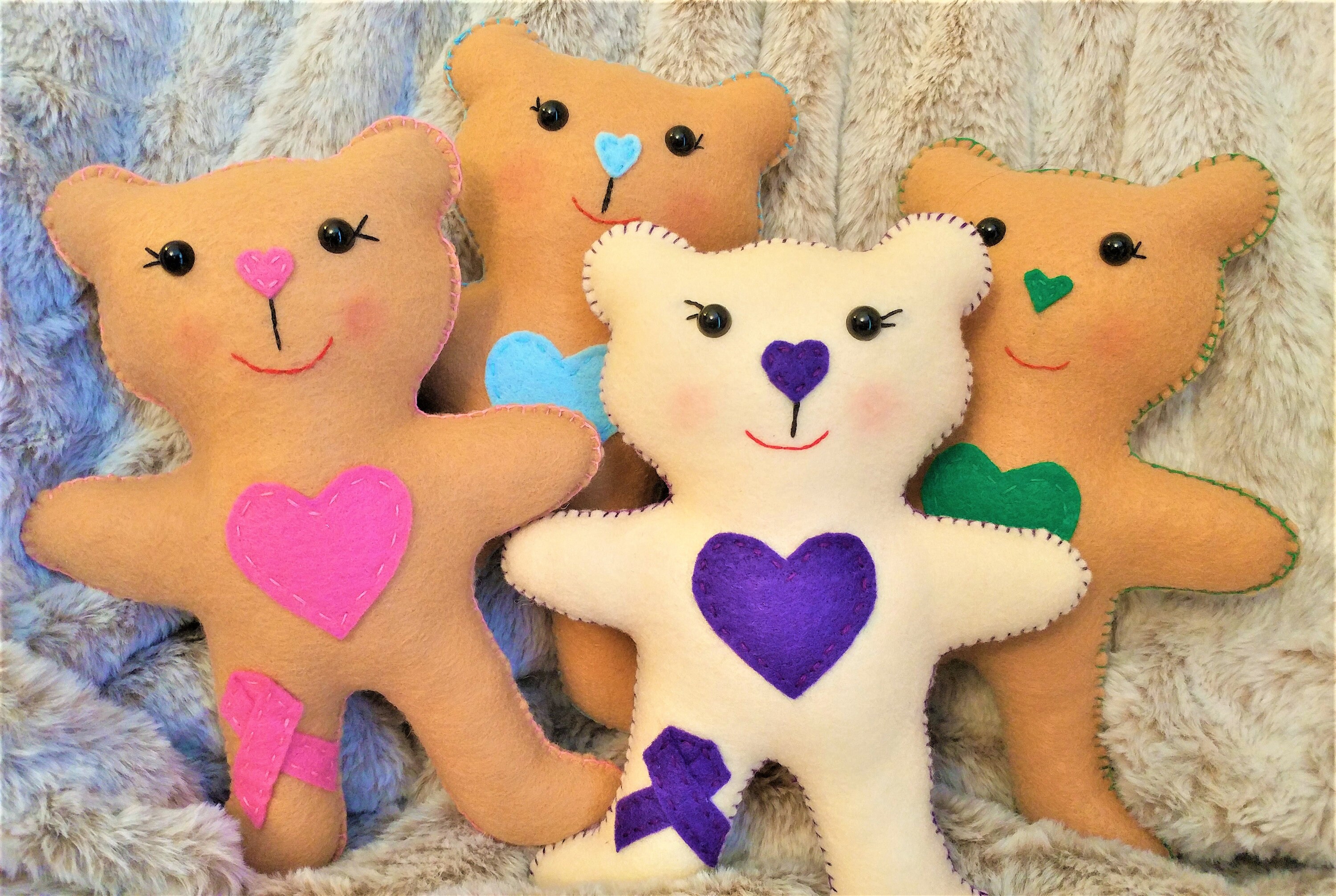 Breast Cancer Awareness Felt Stuffed Peluche Oso de Juguete Etsy