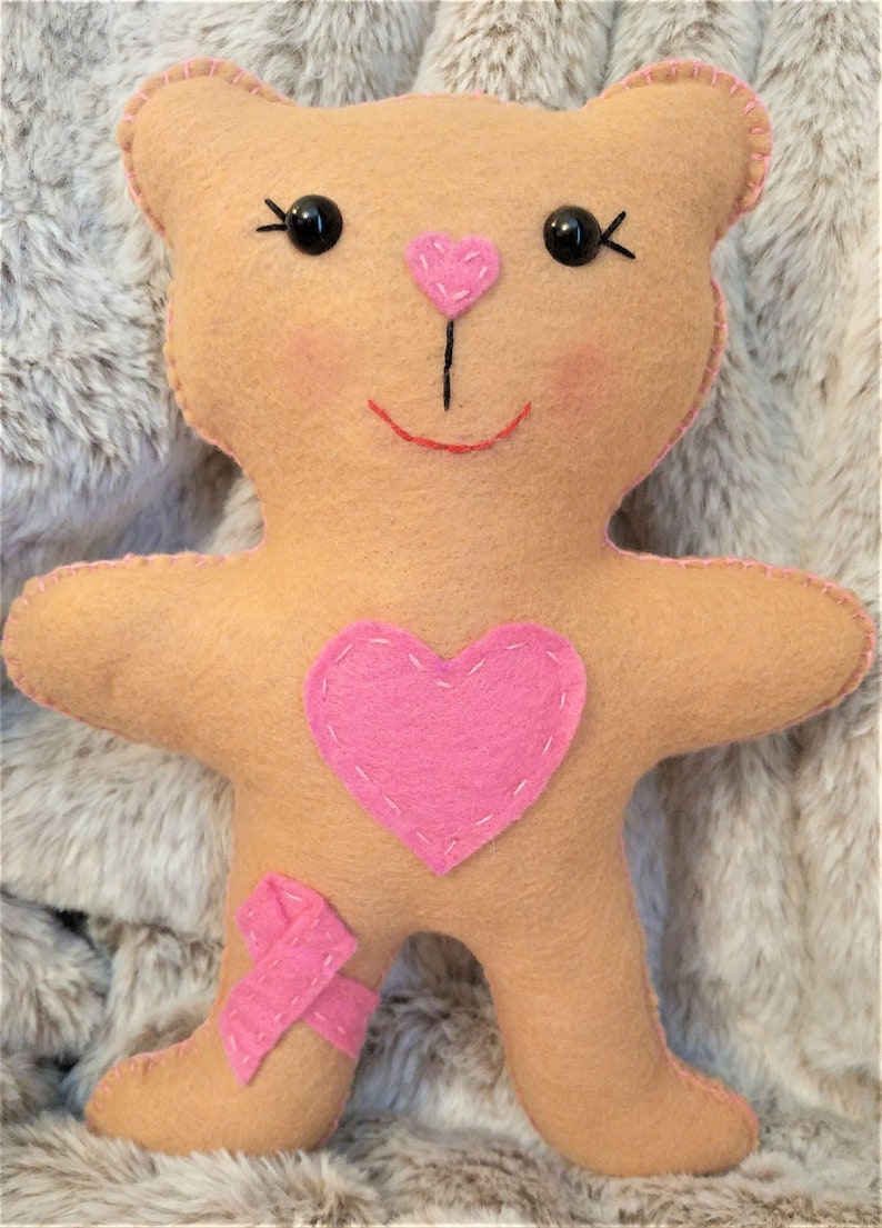 Breast Cancer Awareness Felt Stuffed Peluche Oso de Juguete Etsy